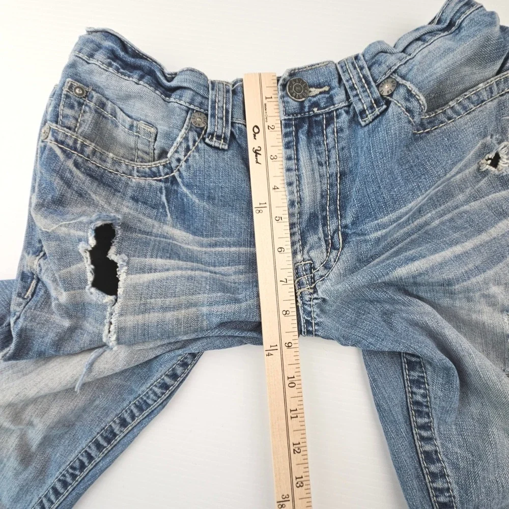 Axel Brand Wolcot Bootcut Jeans Mens 32x30 Distressed Destroyed Distressed Blue
